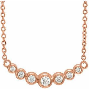Ladies Natural Diamond Necklace (I1, G-H) — 14K Rose Gold