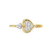 LADIES RING 0.15CT ROUND/BAGUETTE DIAMOND 10K YELLOW GOLD