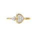 LADIES RING 0.15CT ROUND/BAGUETTE DIAMOND 10K YELLOW GOLD