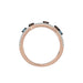 LADIES BAND 0.75CT ROUND/ROUND BLUE/DARK BROWN DIAMOND 14K ROSE GOLD