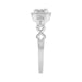 Ladies Sterling Silver 0.13Ct Round Diamond Halo Ring Classic Ladies Diamond Jewelry Ring