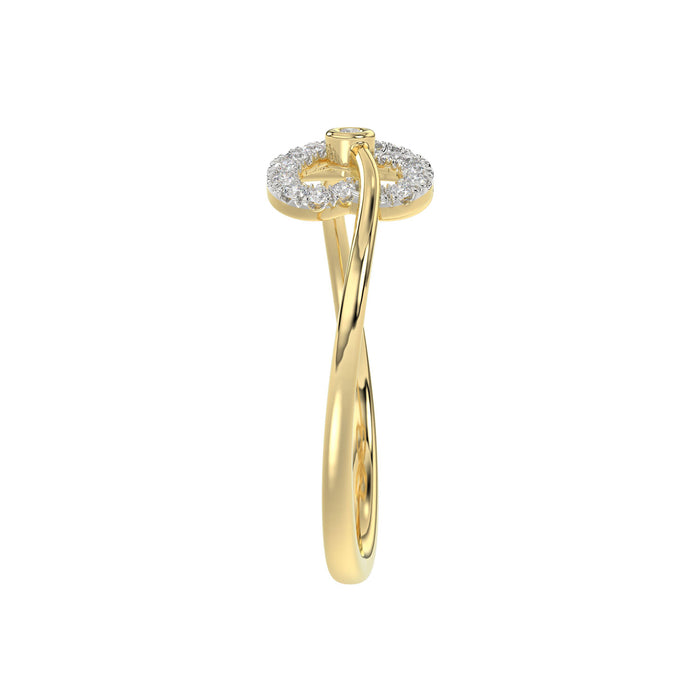 LADIES RING 0.15CT ROUND DIAMOND 10K YELLOW GOLD