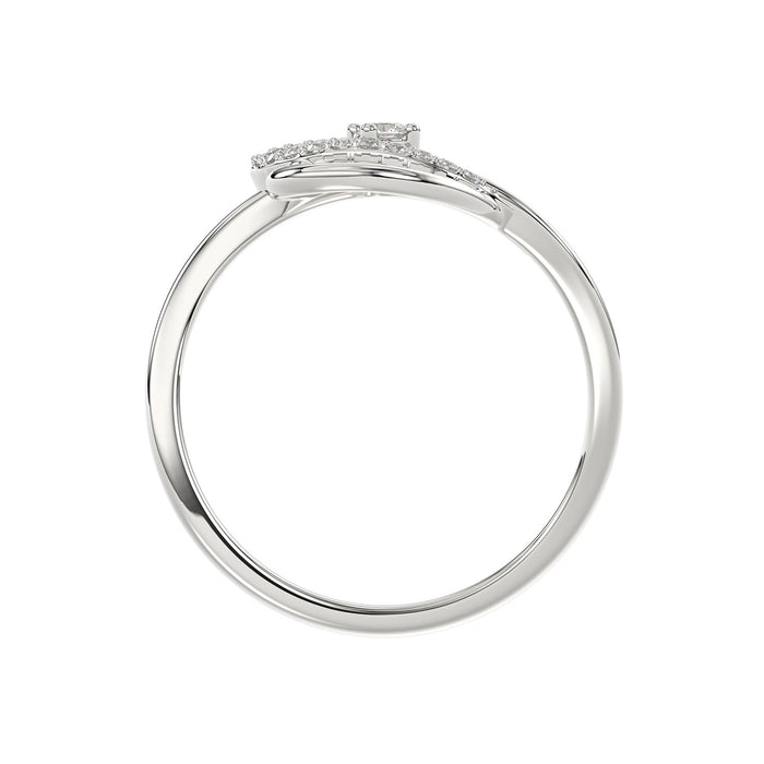 Ladies Elysian Heart Ring 0.15Ct Round Diamond Sterling Silver White � Romantic Fine Jewelry For Women