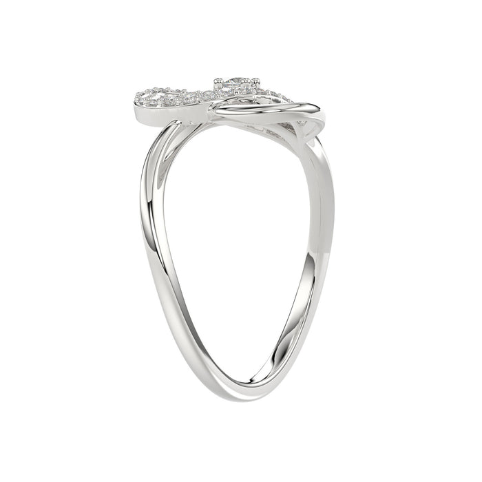 Ladies Elysian Heart Ring 0.15Ct Round Diamond Sterling Silver White � Romantic Fine Jewelry For Women