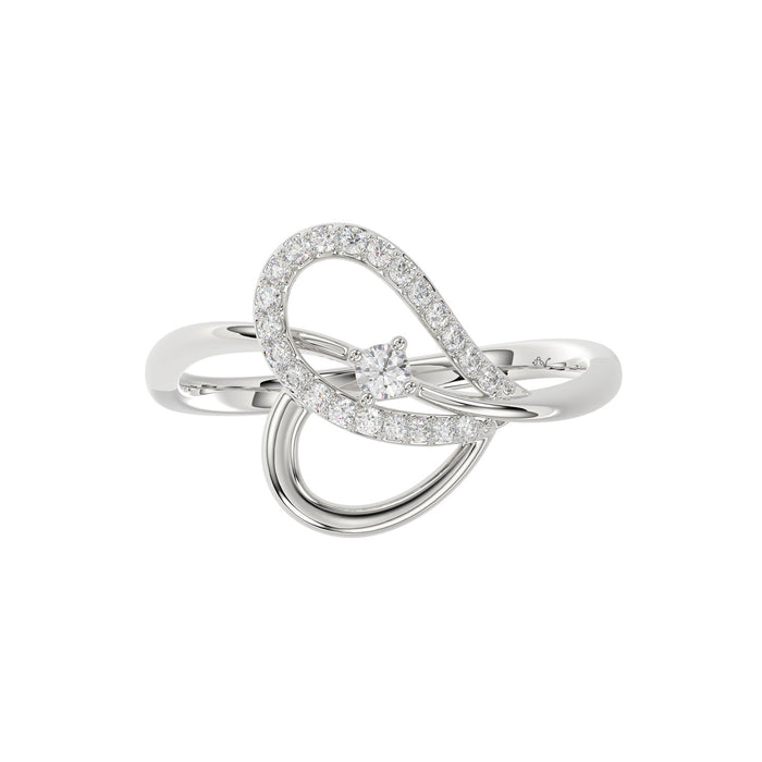 Ladies Elysian Heart Ring 0.15Ct Round Diamond Sterling Silver White � Romantic Fine Jewelry For Women