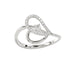 Ladies Elysian Heart Ring 0.15Ct Round Diamond Sterling Silver White � Romantic Fine Jewelry For Women
