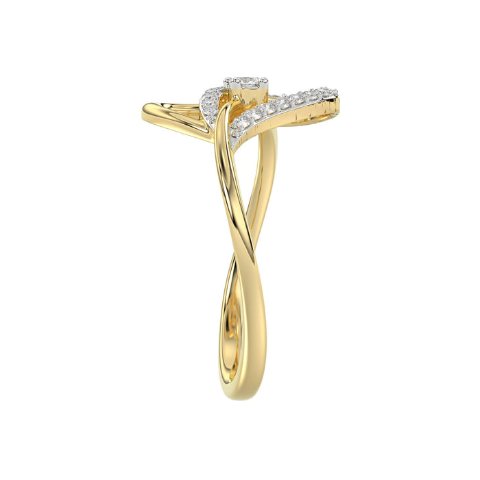 LADIES RING 0.15CT ROUND DIAMOND 10K YELLOW GOLD