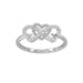 Sterling Silver Ladies 0.15CT Round Diamond Infinity Heart Engagement Fashion Ring Elegant Romantic Jewelry