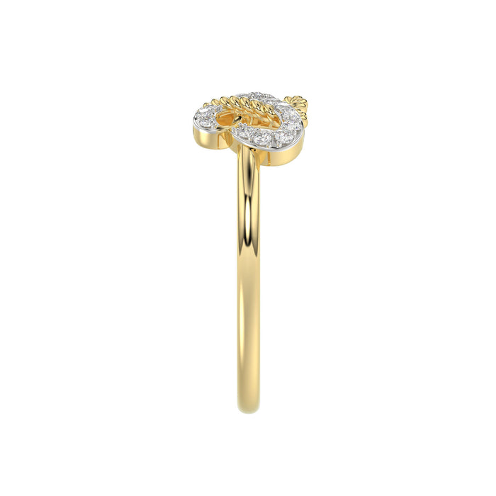 LADIES RING 0.15CT ROUND DIAMOND 10K YELLOW GOLD
