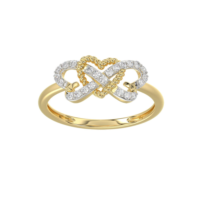 LADIES RING 0.15CT ROUND DIAMOND 10K YELLOW GOLD