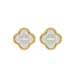 LADIES EARRING 0.25CT ROUND/BAGUETTE DIAMOND 10K YELLOW GOLD