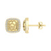 “Ladies Nugget Halo Fashion Earrings 0.25Ct Round Diamond 10K Yellow Gold – Fashionable Women’S Jewelry Gift