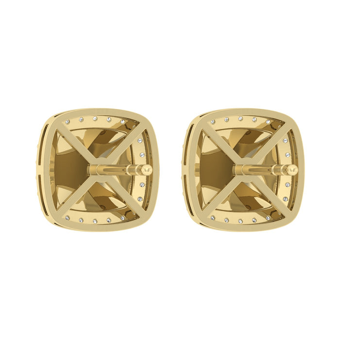 “Ladies Nugget Halo Fashion Earrings 0.25Ct Round Diamond 10K Yellow Gold – Fashionable Women’S Jewelry Gift