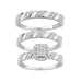 Sterling Silver Ladies 0.50CT Round Diamond Trio Bridal Ring Set Elegant Engagement & Wedding Jewelry