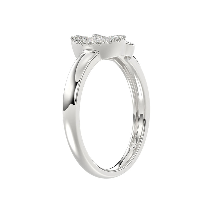 Ladies Lucky Horseshoe Fashion Ring 0.10Ct Round Diamond Sterling Silver White � Double Horseshoe Fashion Jewelry