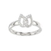 Ladies Lucky Horseshoe Fashion Ring 0.10Ct Round Diamond Sterling Silver White � Double Horseshoe Fashion Jewelry