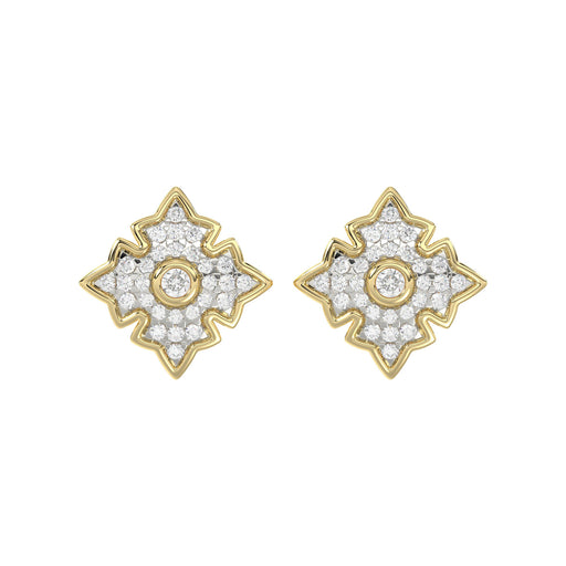 LADIES EARRING 0.25CT ROUND DIAMOND 10K YELLOW GOLD