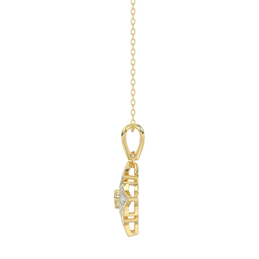 LADIES PENDANT 0.25CT ROUND DIAMOND 10K YELLOW GOLD