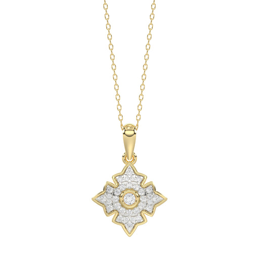 LADIES PENDANT 0.25CT ROUND DIAMOND 10K YELLOW GOLD