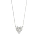 Round Diamond Heart Necklace, 0.10Ct Sterling Silver  Love Necklace, Minimal Heart Charm Pendant For Your Loved One, Girlfriend Gift