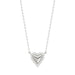 Round Diamond Heart Necklace, 0.10Ct Sterling Silver  Love Necklace, Minimal Heart Charm Pendant For Your Loved One, Girlfriend Gift