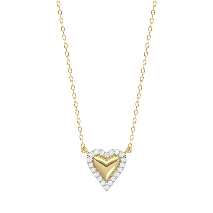 LADIES NECKLACE 0.10CT ROUND DIAMOND 10K YELLOW GOLD