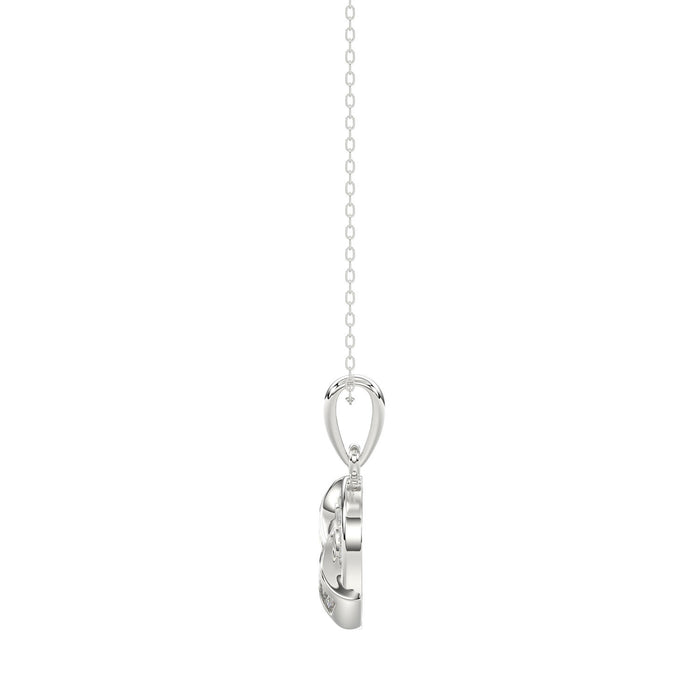 Elegant 0.15Ct Round & Baguette Diamond Pendant In Sterling Silver Ladies Fine Jewelry With Chain