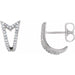 Ladies Natural Diamond Geometric J-Hoop Earrings (SI2-SI3, G-H) — Platinum