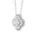 LADIES PENDANT WITH CHAIN 0.25CT ROUND/BAGUETTE DIAMOND 10K WHITE GOLD