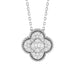 LADIES PENDANT WITH CHAIN 0.25CT ROUND/BAGUETTE DIAMOND 10K WHITE GOLD