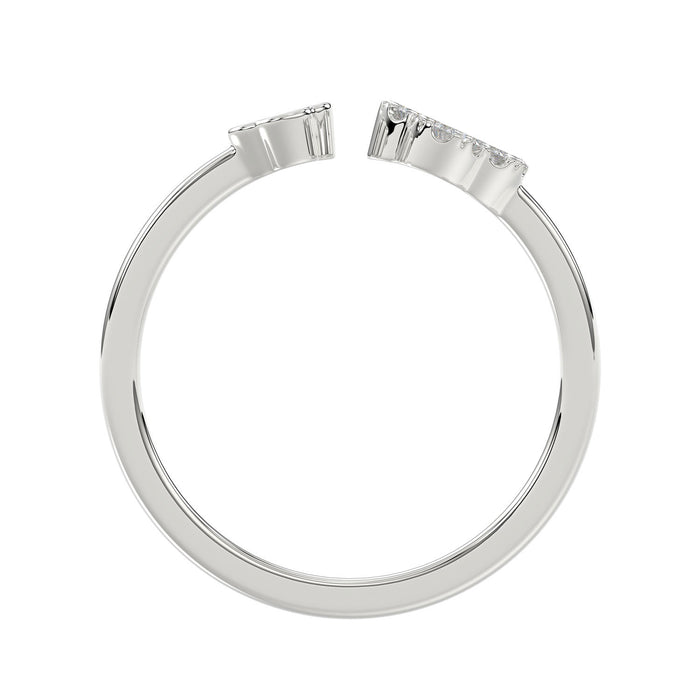 Sterling Silver Diamond Fashion Ring For Women 0.10 Ct Round Cut Elegant Ladies Ring