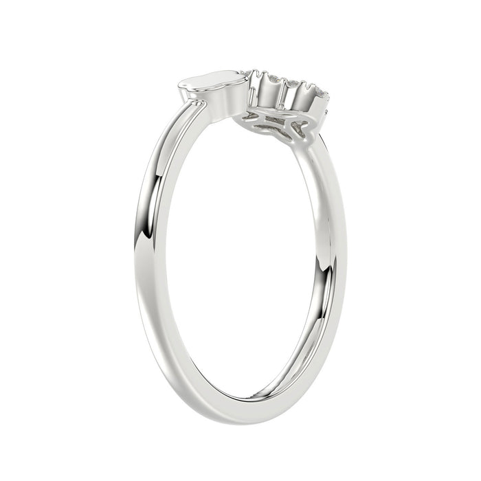 Sterling Silver Diamond Fashion Ring For Women 0.10 Ct Round Cut Elegant Ladies Ring
