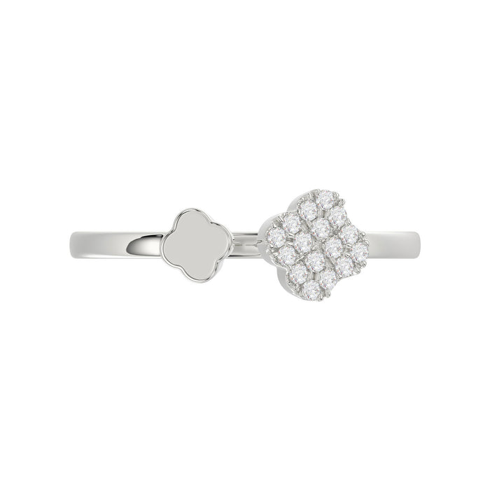 Sterling Silver Diamond Fashion Ring For Women 0.10 Ct Round Cut Elegant Ladies Ring
