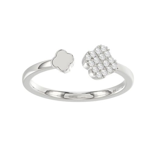 Sterling Silver Diamond Fashion Ring For Women 0.10 Ct Round Cut Elegant Ladies Ring