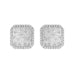 0.16 Ct Round Diamond Halo Earrings For Women Sterling Silver Stylish Jewelry Gift