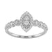 Sterling Silver Ladies 0.25CT Round Diamond Halo Engagement Ring Elegant Bridal Jewelry