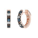 LADIES EARRING 0.50CT ROUND/ROUND BLUE/DARK BROWN DIAMOND 14K ROSE GOLD