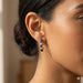 14K Yellow Gold 0.50CT Multi-Color Diamond Huggie Hoop Earrings Round Cut Blue, White Round &Dark  Brown Diamonds