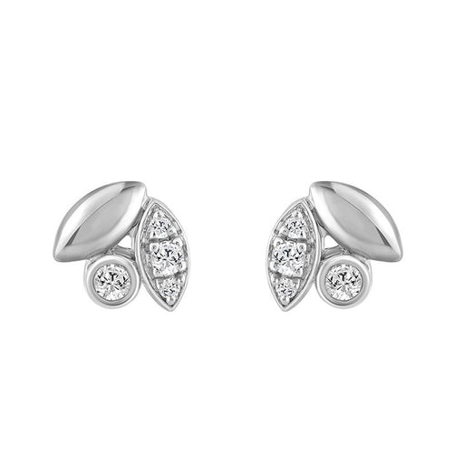Elegance Ladies Round Diamond Cluster Fashion Earrings In 10K White Gold � Marquise Design