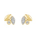 Elegance Ladies Round Diamond Cluster Fashion Earrings In 10K Yellow Gold � Marquise Design