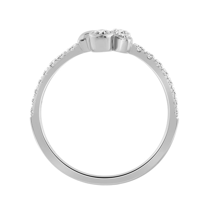 Elegance Ladies Round Diamond Cluster Fashion Ring In 10K White Gold � Marquise Design