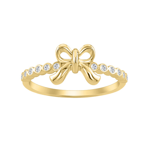 Classic 0.10Ct Round Diamond Ring In Yellow Gold  For Women