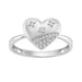Sterling Silver Ladies Fashion Ring With 0.10Ct Round Diamond Heart Design