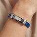 0.25 Ct Round Diamond Men�S Bracelet � Sterling Silver White With Rubber Strap (Blue/Black)