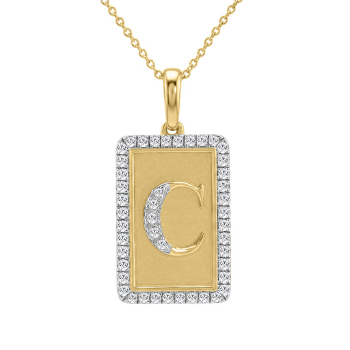 Elegant Ladies 0.20Ct Round Diamond �C Alphabet Fashion Pendant With Chain � 10K Yellow Gold
