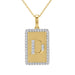 10K Yellow Gold letter 'D' Fashion Pendant With Chain - 0.20 CT Round Diamond Ladies Jewelry Gift