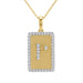 10K Yellow Gold letter 'P' Fashion Pendant With Chain - 0.20 CT Round Diamond Ladies Jewelry Gift