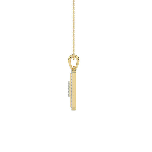 10K Yellow Gold letter 'J' Fashion Pendant With Chain - 0.20 CT Round Diamond Ladies Jewelry Gift