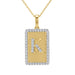 10K Yellow Gold letter 'K' Fashion Pendant With Chain - 0.20 CT Round Diamond Ladies Jewelry Gift
