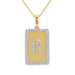 Elegant Ladies 0.20Ct Round Diamond �R Alphabet Fashion Pendant With Chain � 10K Yellow Gold